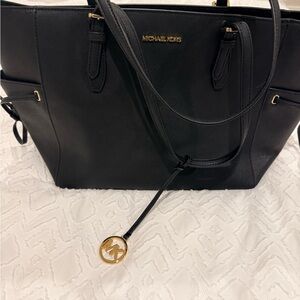 Michael Kors Black Tote with Gold Accents